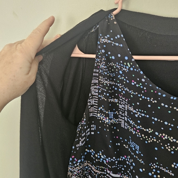 Akris Punto Black Wool Duster Bild In Silk Front Dresz Size 8 FLAW - Picture 6 of 7